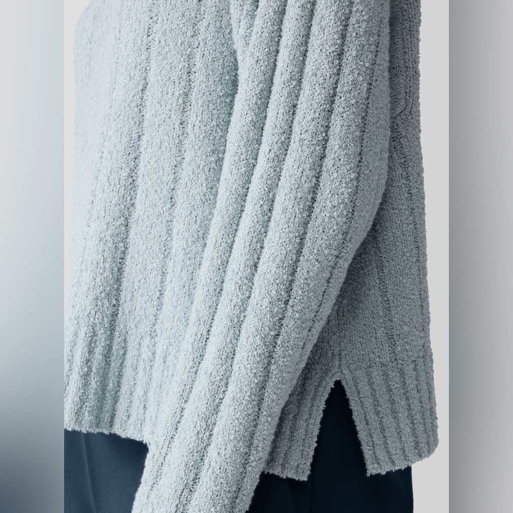 NWT Eileen Fisher Cotton Fluff Rib Turtleneck Top Boxy Fit, Cropped Length Sz 1X - Picture 5 of 12